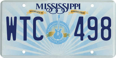 MS license plate WTC498