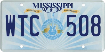 MS license plate WTC508