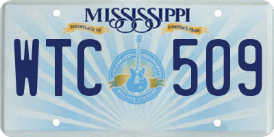 MS license plate WTC509