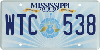 MS license plate WTC538