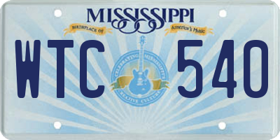 MS license plate WTC540