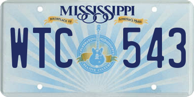 MS license plate WTC543