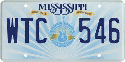 MS license plate WTC546