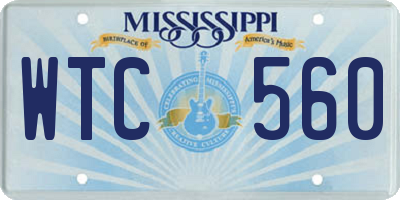 MS license plate WTC560