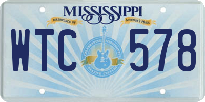 MS license plate WTC578
