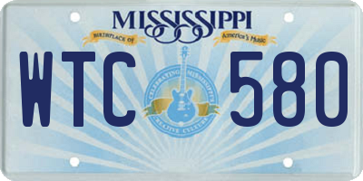 MS license plate WTC580