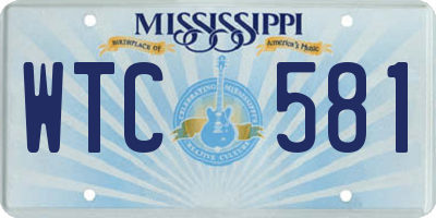 MS license plate WTC581