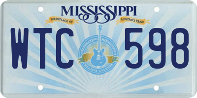 MS license plate WTC598