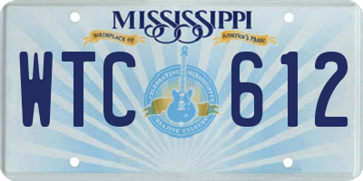 MS license plate WTC612
