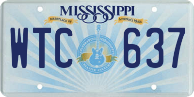 MS license plate WTC637