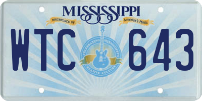MS license plate WTC643
