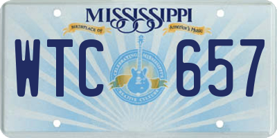 MS license plate WTC657