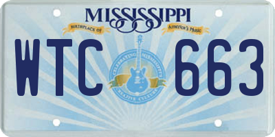 MS license plate WTC663