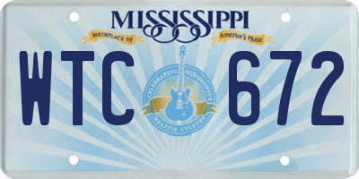 MS license plate WTC672