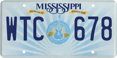 MS license plate WTC678