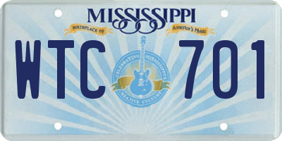 MS license plate WTC701