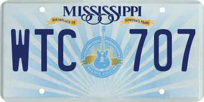 MS license plate WTC707