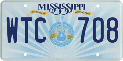 MS license plate WTC708