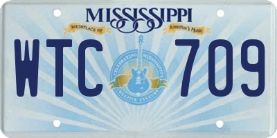 MS license plate WTC709