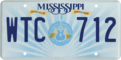 MS license plate WTC712