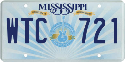 MS license plate WTC721