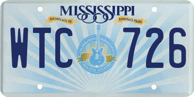 MS license plate WTC726