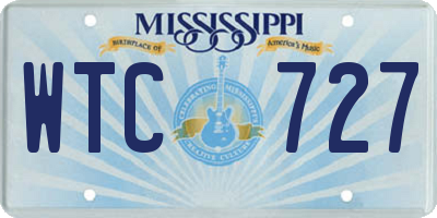 MS license plate WTC727