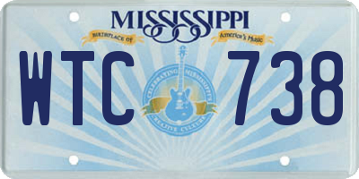 MS license plate WTC738