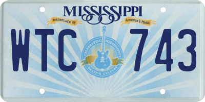 MS license plate WTC743