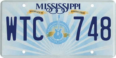 MS license plate WTC748