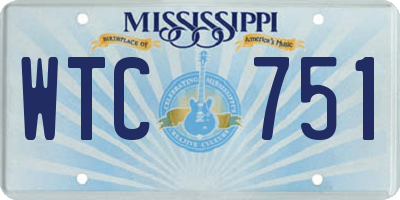 MS license plate WTC751
