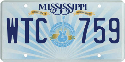 MS license plate WTC759
