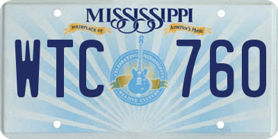 MS license plate WTC760