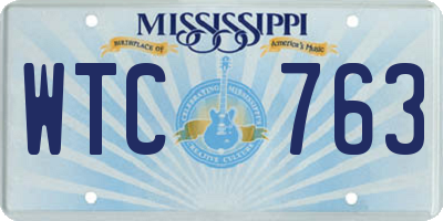 MS license plate WTC763