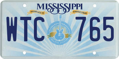 MS license plate WTC765