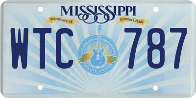 MS license plate WTC787
