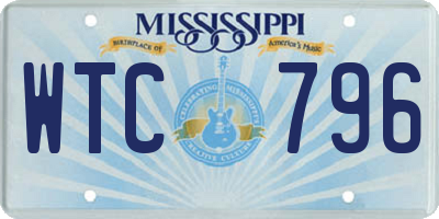 MS license plate WTC796