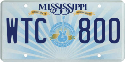 MS license plate WTC800