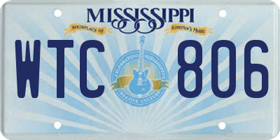 MS license plate WTC806