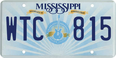 MS license plate WTC815