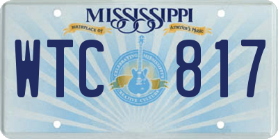 MS license plate WTC817
