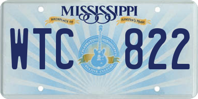 MS license plate WTC822