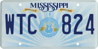 MS license plate WTC824