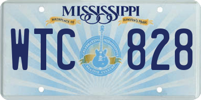 MS license plate WTC828