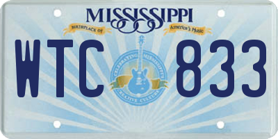 MS license plate WTC833