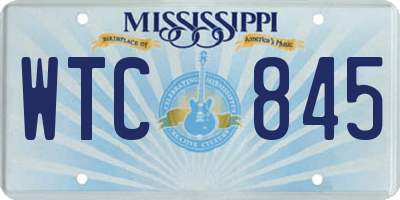 MS license plate WTC845