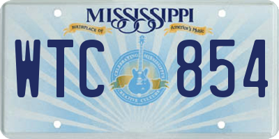 MS license plate WTC854