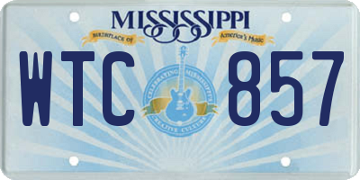 MS license plate WTC857