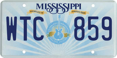 MS license plate WTC859