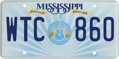 MS license plate WTC860